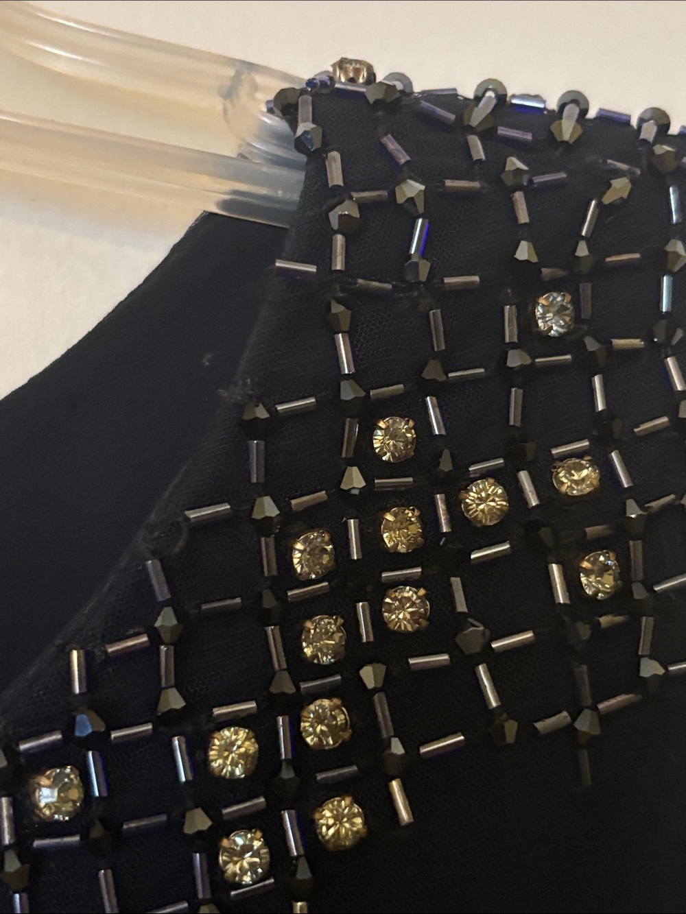 Armani Collezioni Navy Beaded Layered Cocktail Dress - Picture 7 of 8
